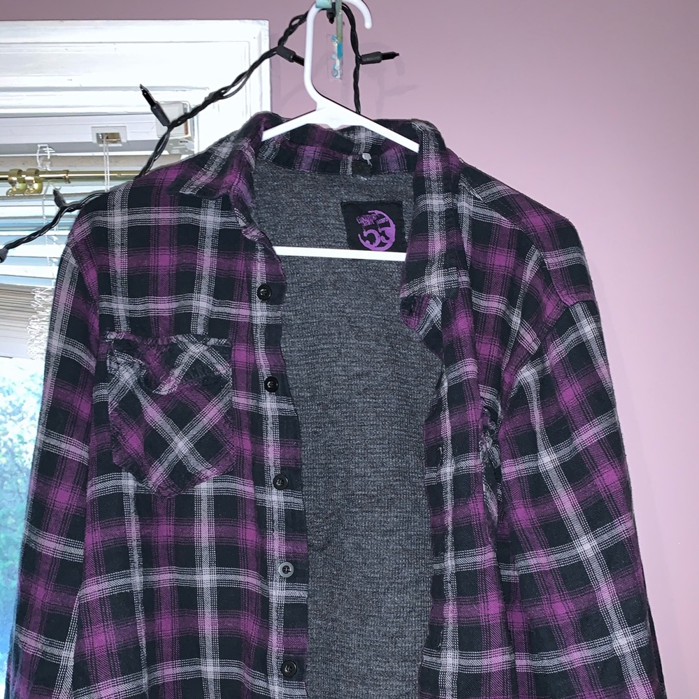 3/$20!! Purple and Black Flannel